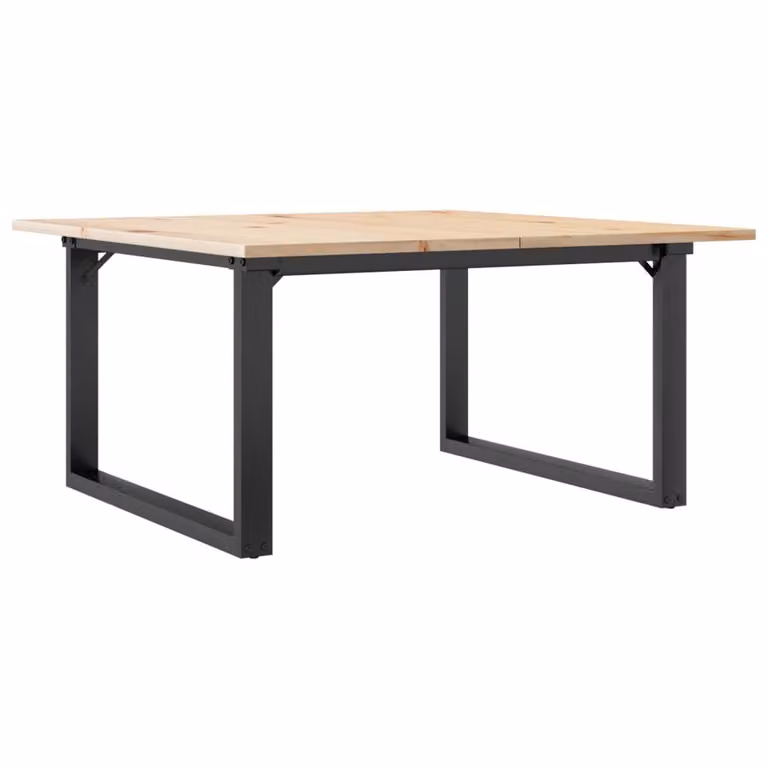 Tavolino da Salotto Telaio a O 80x80x45cm Legno Pino e Acciaio