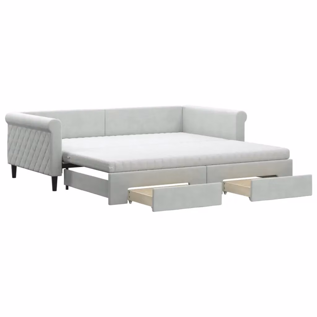 Divano Letto Moderno vidaXL Grigio per Soggiorno e Camera da Letto – 2