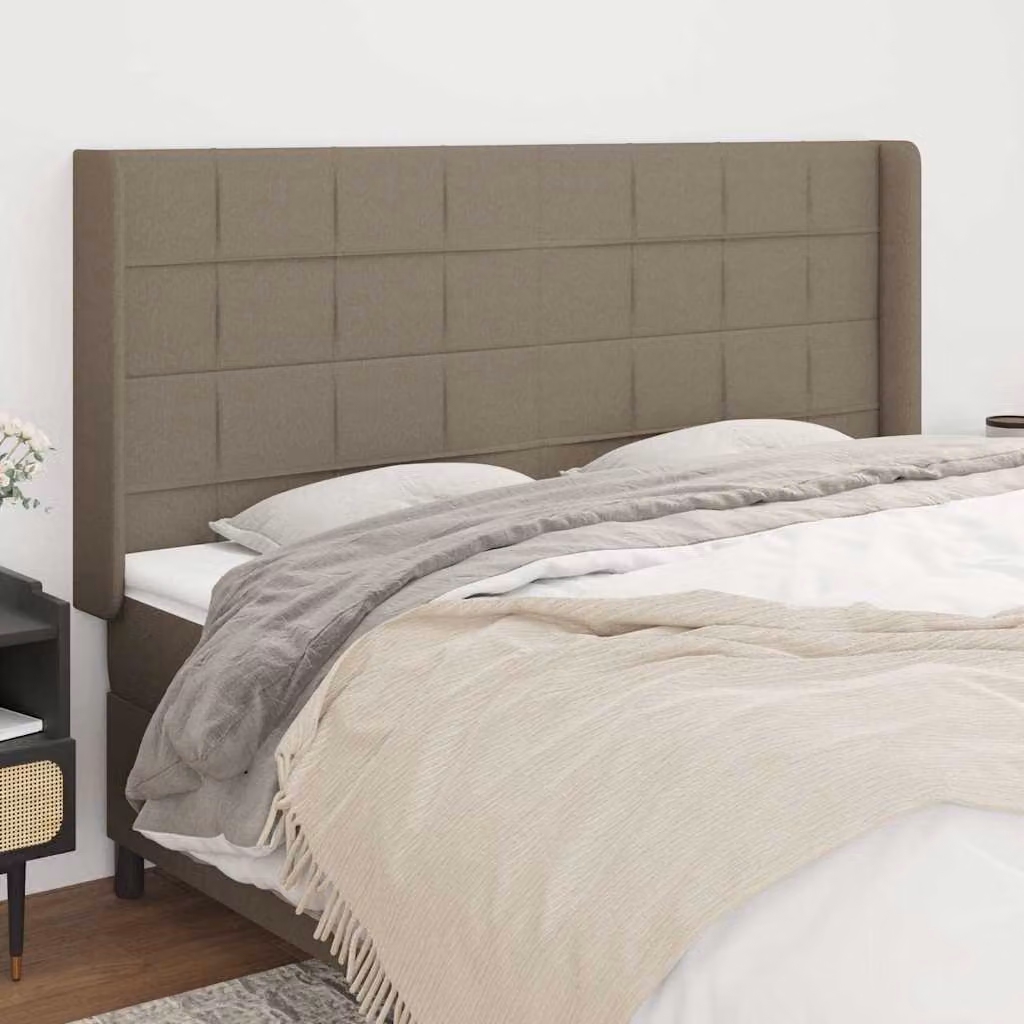 Testiera ad Orecchio vidaXL in Tessuto Beige L: 203 cm, P: 16 cm, H: 118 cm – 1
