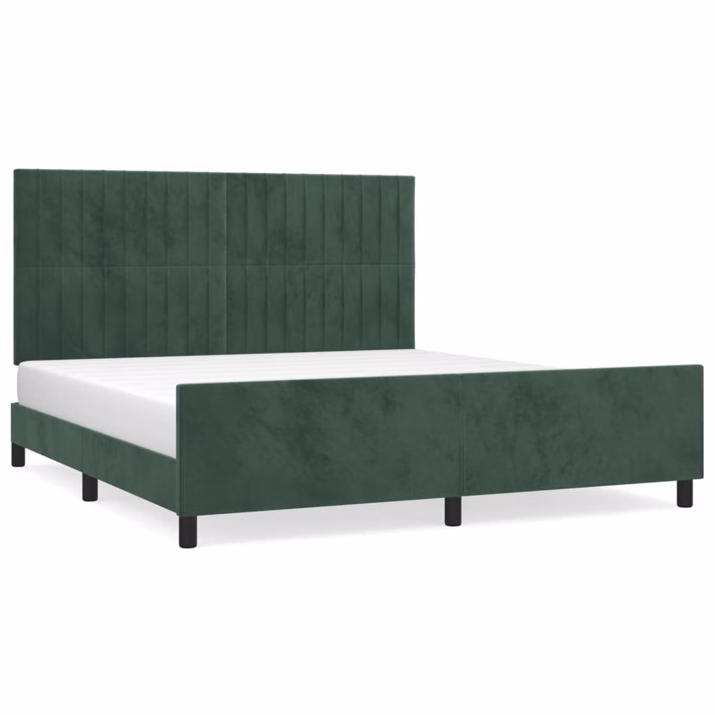 Giroletto senza Materasso Verde Scuro 160x200 cm in Velluto