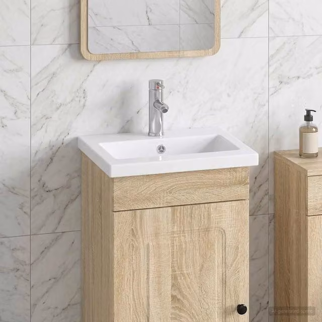 Lavabo con rubinetto e scarico Cromato 42 x 40 x 16,5 cm 890228