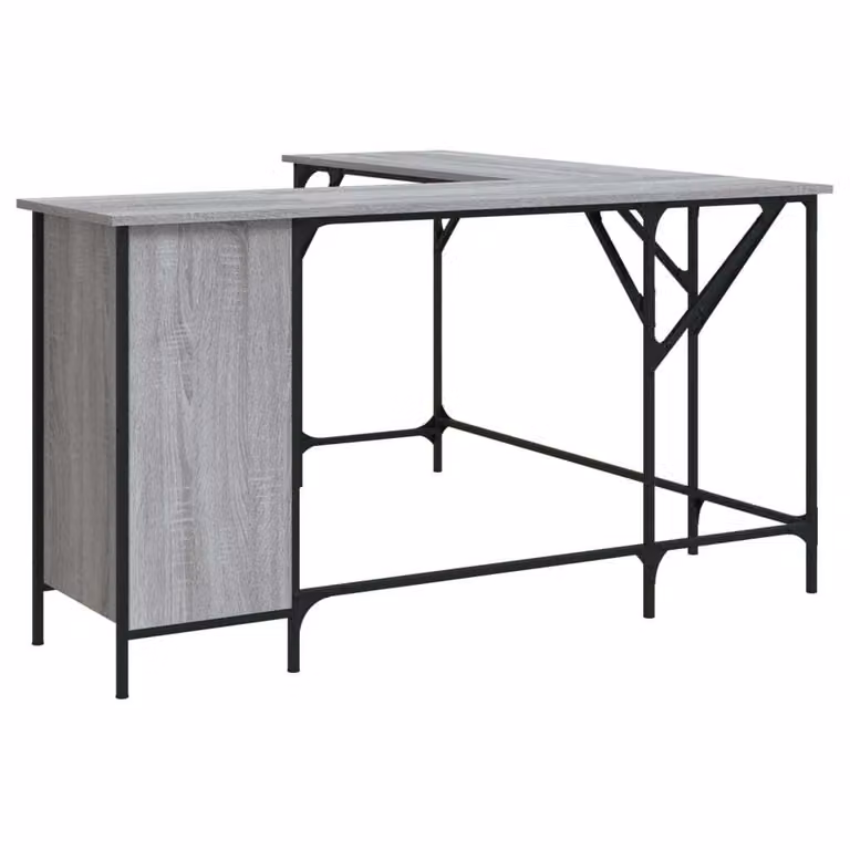 Scrivania Grigio Sonoma 141x141x75 cm in Legno Multistrato