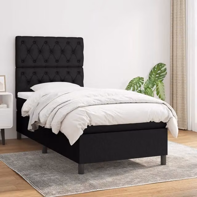 Giroletto a Molle con Materasso Nero 80x200 cm inTessuto 3141971