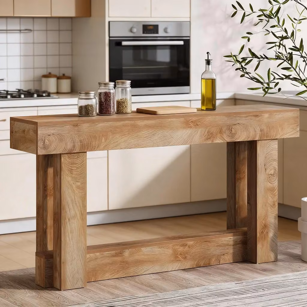 Tavolo Consolle REDOM in Legno Rovere Marrone Stile Vintage L: 136 cm, P: 30 cm, H: 160 cm – 2