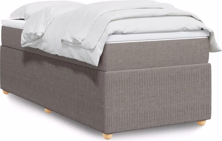 Maison Exclusive - Giroletto a Molle con Materasso Tortora 90x190 cm in Tessuto