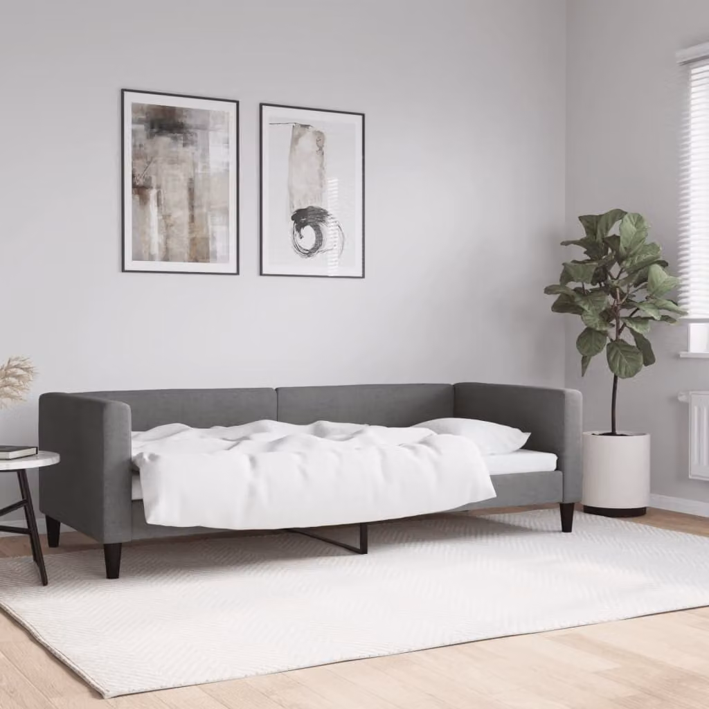 Maison Exclusive - Letto a giorno, colore grigio scuro, 80x200 cm, tessuto