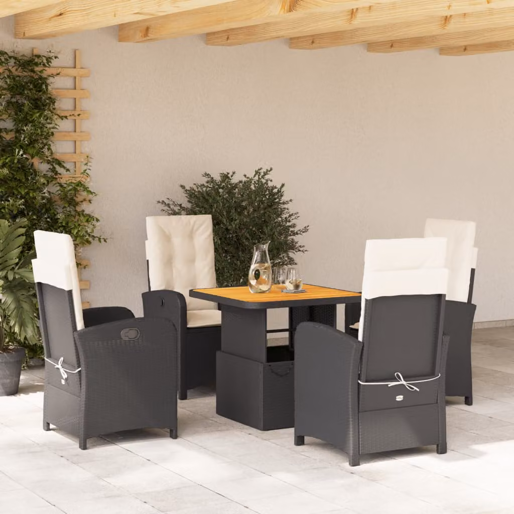 vidaXL Set da Pranzo da Giardino in Legno di Acacia con Altezza Regolabile, 5 Pezzi, Marrone – 1