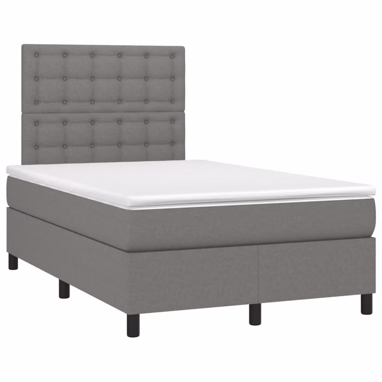 Maison Exclusive - Letto a Molle Materasso e LED Grigio Scuro 120x190cm in Tessuto