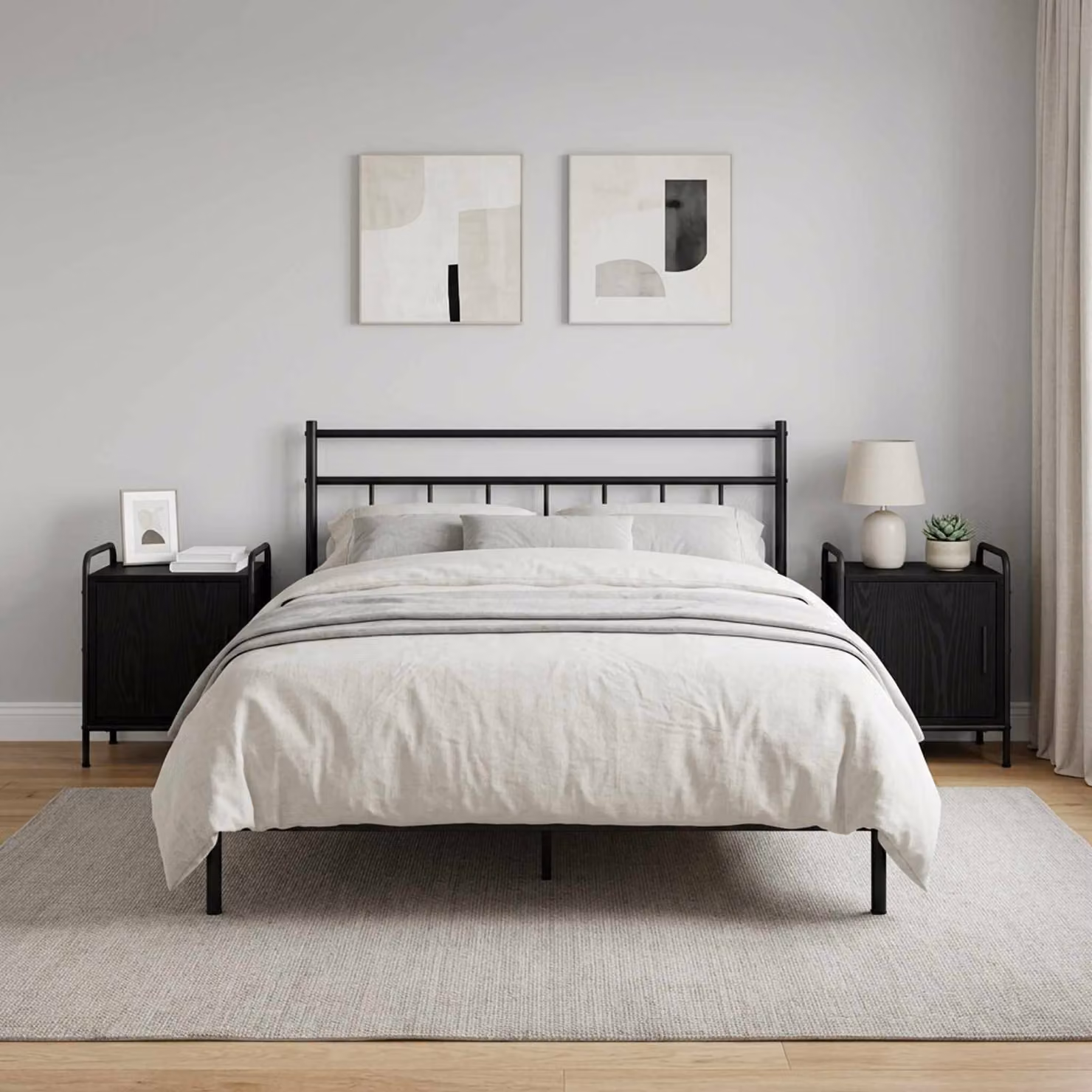 vidaXL Armadio da Notte 2 pz Rovere Nero 40 x 30 x 50 cm