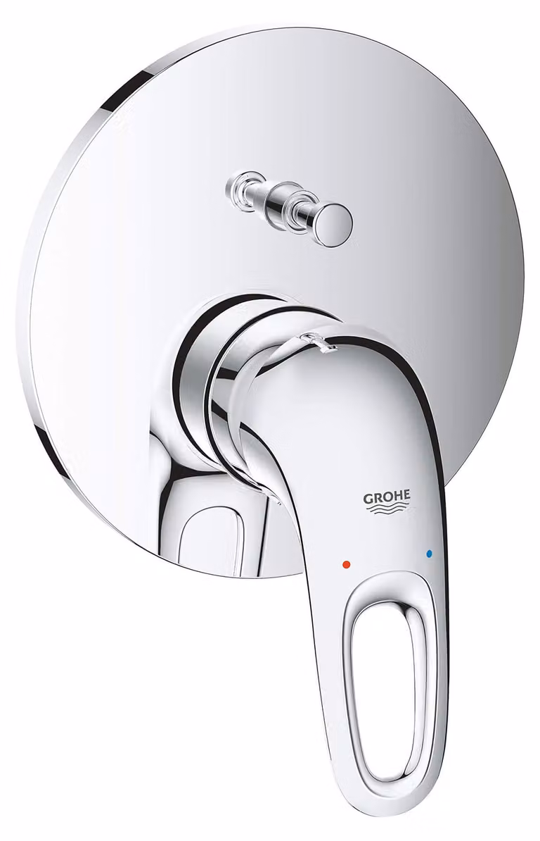 Miscelatore monocomando per bagno, a due vie, finitura cromata, da montare a soffitto