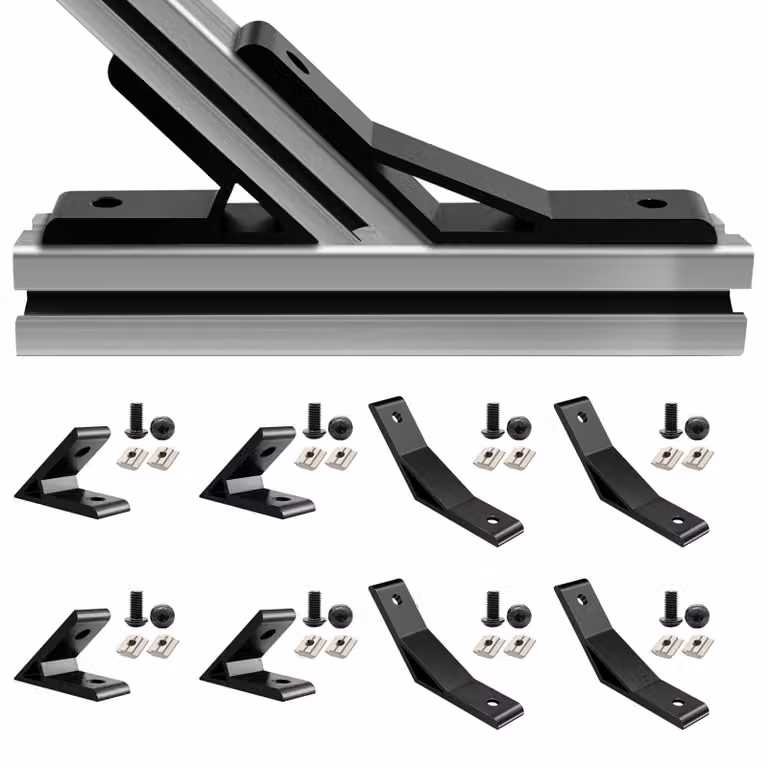 Angolo di montaggio a 45/135 gradi - 8 pezzi - Profilo in alluminio estruso 3030 - Accessori per scanalature a T/a V - Include viti e dadi - Adatto per telai di stampanti 3D - Connettore in alluminio