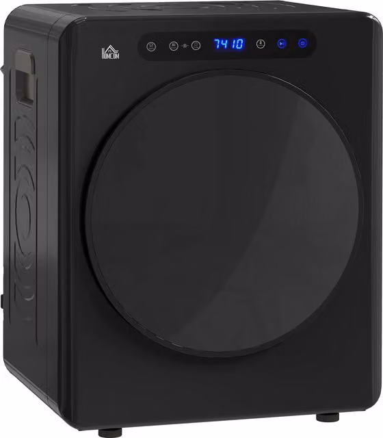 Asciugatrice HOMCOM compatta con 6 programmi e touch control, capacità 4 kg, colore nero
