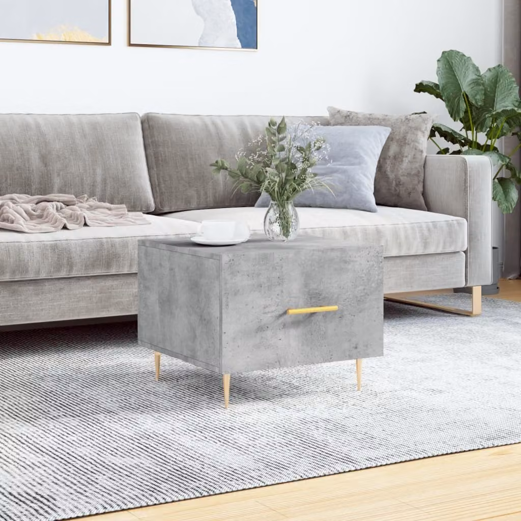 Maison Exclusive - Tavolino grigio cemento 50x50x40 cm Materiale ligneo