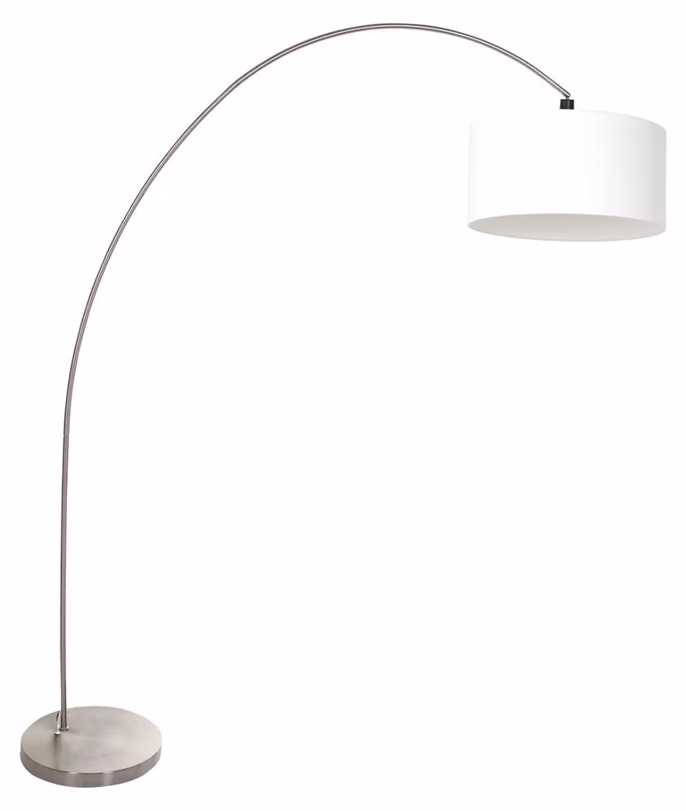 Lampada da terra - acciaio - Solva - metallo tessile - lampada ad arco - E27 - 3911ST - Mexlite