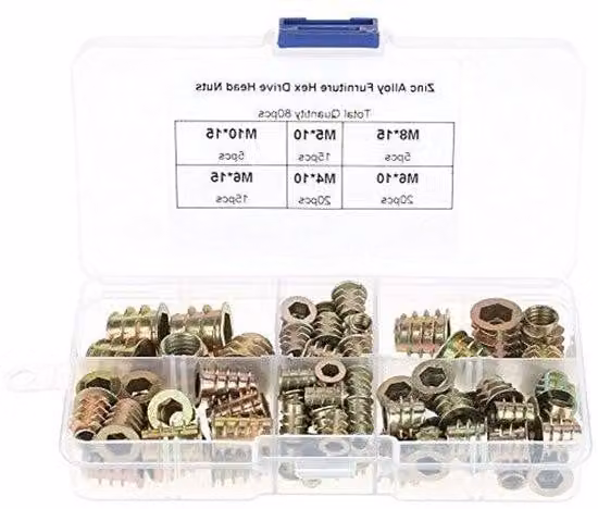 Set di utensili per riparazioni con rivetti e viti ad inserto in acciaio inossidabile, 80 pezzi, M4-M10