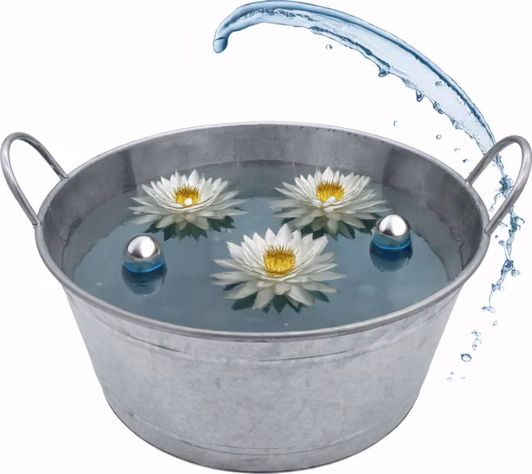 3.05 Vasca XXL in zinco con maniglie - circa Ø 50 cm x 22 cm - Vasca da giardino in zinco