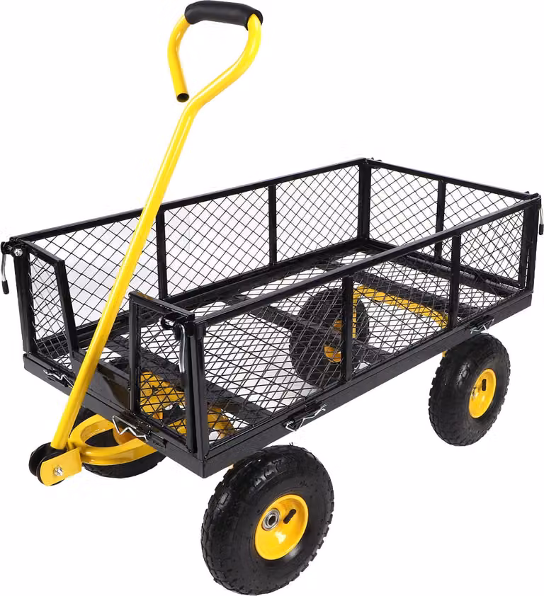 Carrello per reti da giardino, 408,2 kg, lato portante, carrello da spiaggia in acciaio rimovibile per il deposito