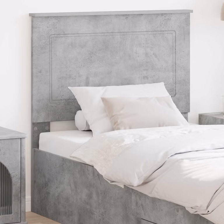 Testiera per letto vidaXL in legno ingegnerizzato, Grigio Cemento, Larghezza: 100 cm