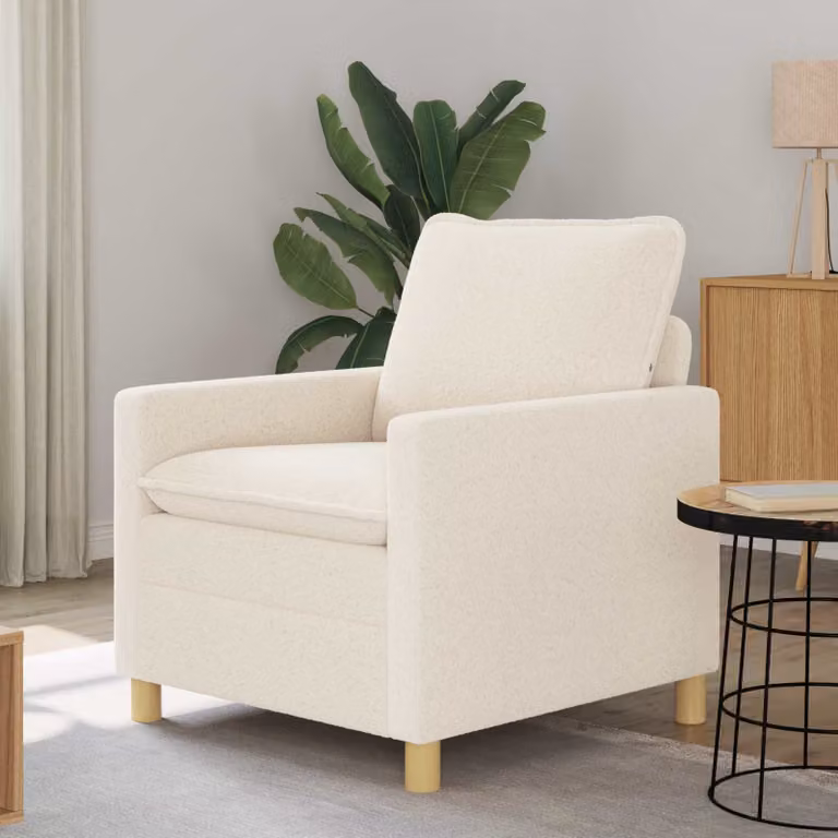 Divano moderno vidaXL in tessuto beige L: 76 cm, P: 81 cm, H: 87,5 cm