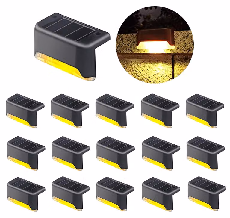 Lampade a LED solari, confezione da 16 pezzi, luce bianco caldo, impermeabili, con accensione automatica