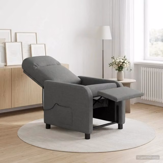Divano Sedia-Poltrona Massaggiante Grigio Scuro Tessuto 966998