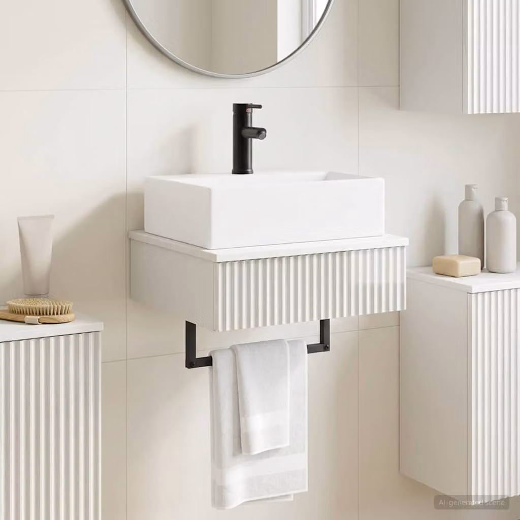 Lavabo da parete vidaXL bianco lucido rettangolare L 40 cm x P 41 cm x H 39 cm