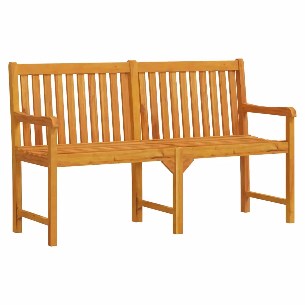 Panca da giardino vidaXL in legno di acacia oliato marrone con braccioli L: 150 cm, P: 56 cm, H: 90 cm – 2
