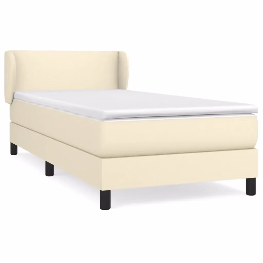 Letto a molle con materasso vidaXL in similpelle beige e bianco L/P/H: 200 x 80 x 83 cm – 2