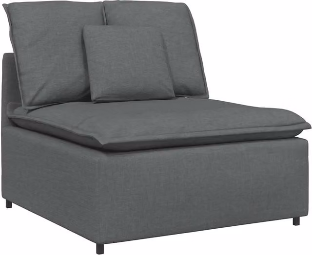 Modulo Centrale Divano Modulare con Cuscini Grigio Scuro 100 cm CFW4532274