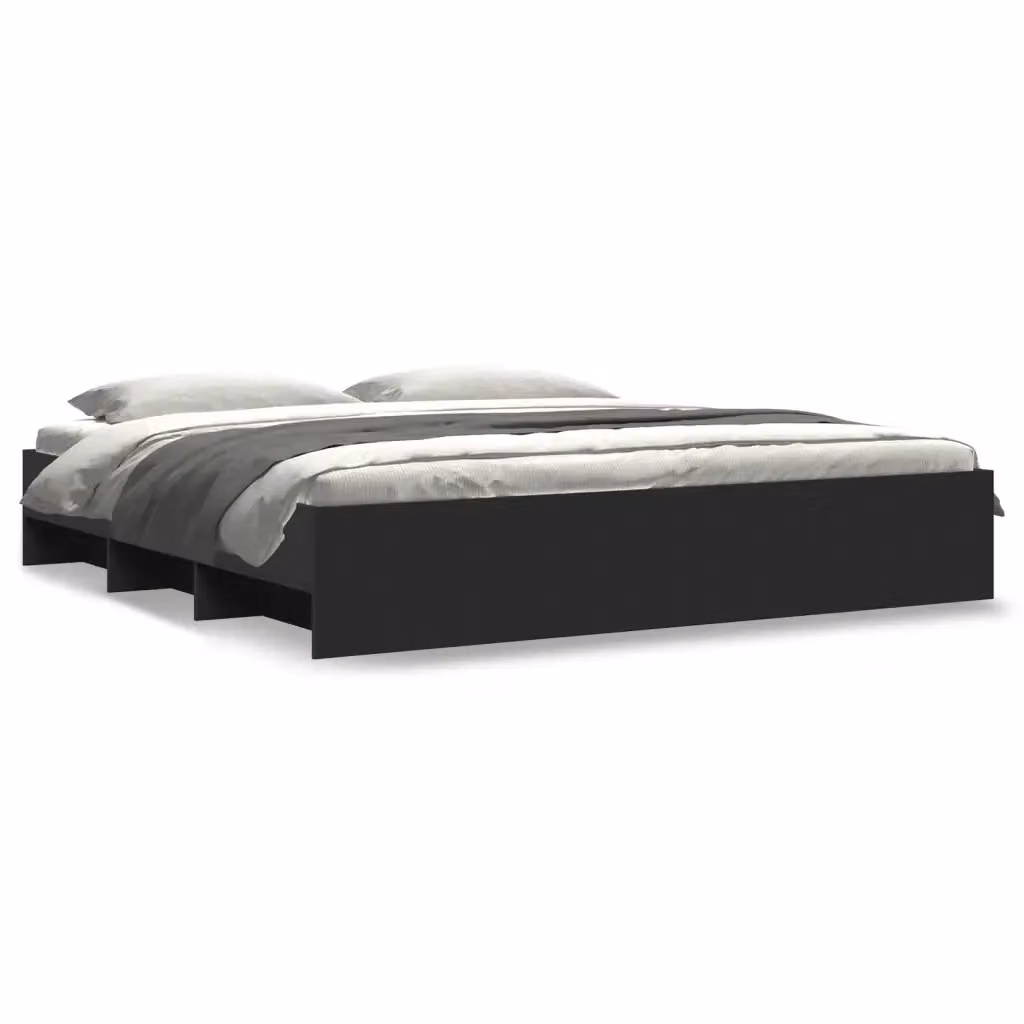 Giroletto vidaXL in legno multistrato nero con doghe rigide L: 183 cm, P: 200 cm, H: 35 cm – 2