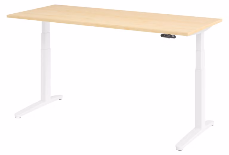 Scrivania elettrica bümö XBHM - Decorazione: acero, dimensioni: 180 x 80 cm, struttura: bianco