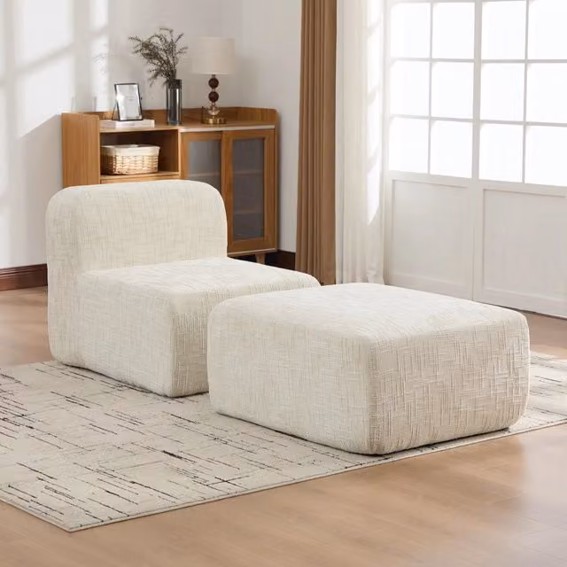 Poltrona reclinabile modulare Singularty in tessuto beige con schiuma ad alta elasticità 30D L: 76.5 cm, P: 76.5 cm, H: 73 cm