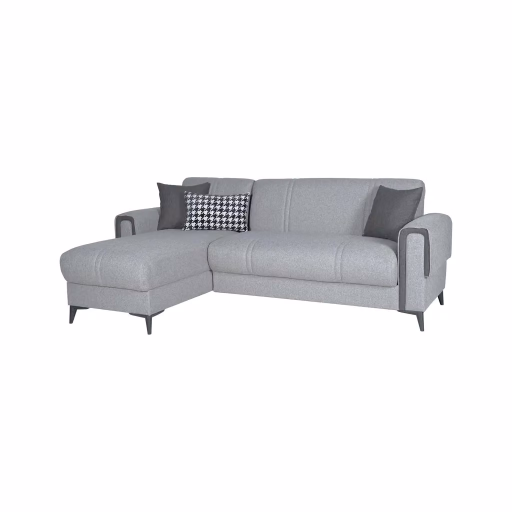Divano Letto Ogna DMORA con Penisola Contenitore, L/P/H: 238 x 158 cm, Grigio – 2