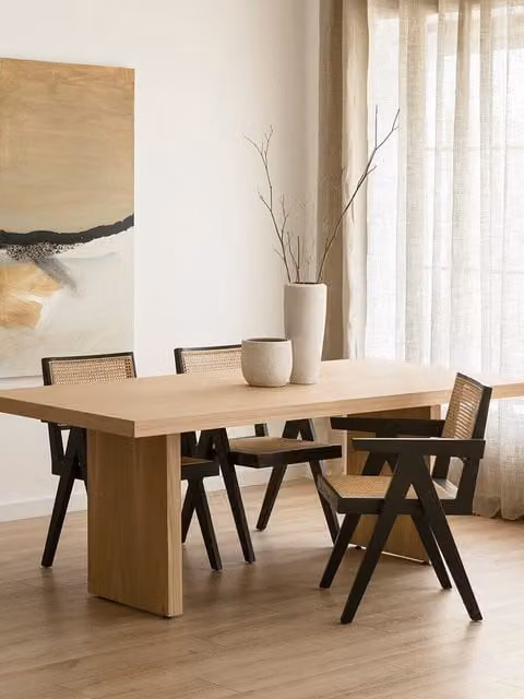 Tavolo da pranzo rettangolare Delos Kenay Home in rovere color marrone e bianco L: 220 cm, H: 78,5 cm