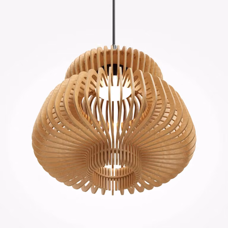Maytoni Lampada a sospensione Namiki, Legno chiaro, Soggiorno / Sala da pranzo, Legno, Moderno, Lampada a sospensione