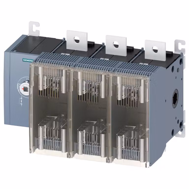 Interruttore sezionatore Siemens con fusibile da 630 A, serie 5, a 3 poli per fusibile NH misura 2 3KF53634LF11
