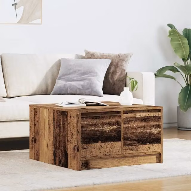 Tavolino da salotto quadrato vidaXL in legno marrone con finitura opaca L/P/H: 70,5 x 70,5 x 40 cm