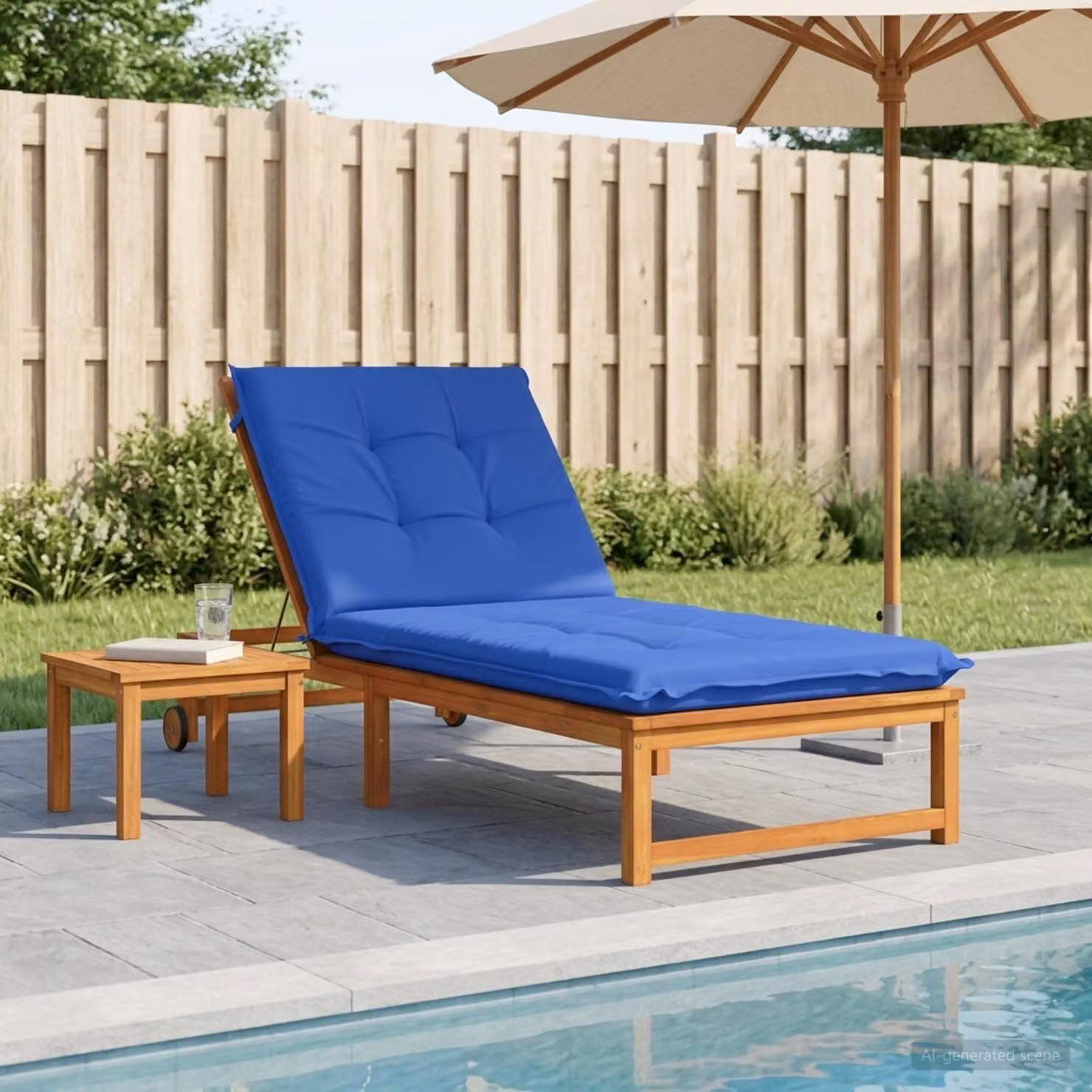 vidaXL Cuscino per Lettino GEMERT 100% Poliestere Blu Reale