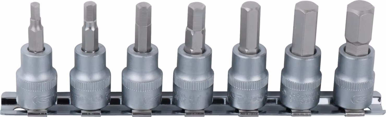 KS TOOLS Set di bussole esagonali da 1/4" 7 pz.2,5-8 mm - 911.1544
