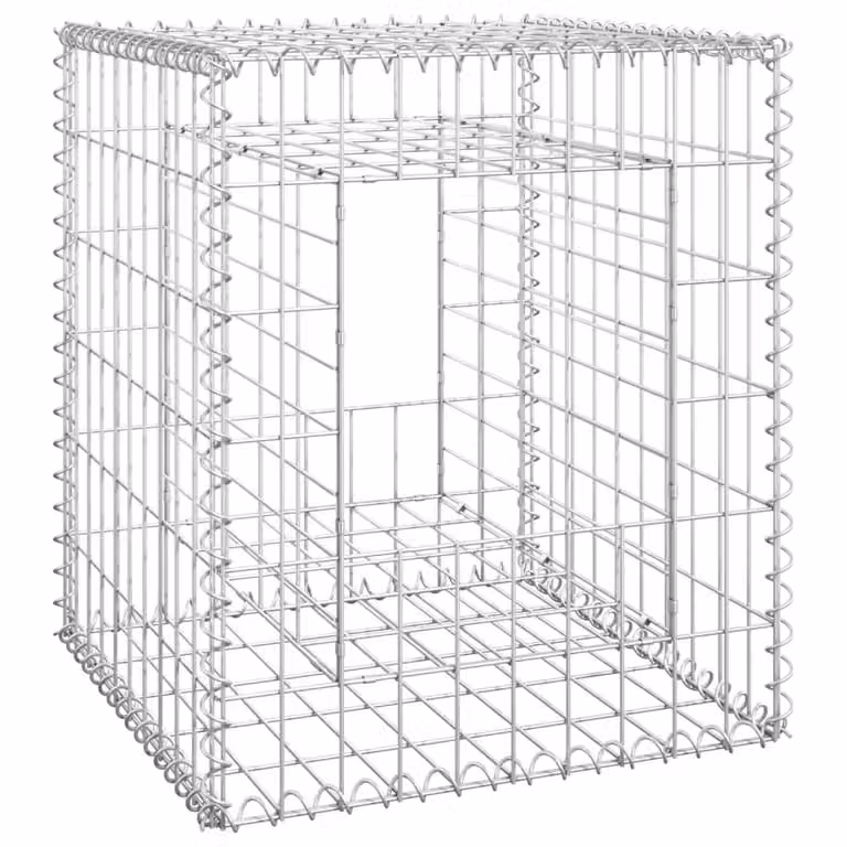 Cesto a Gabbione a Torre 50x50x60 cm in Ferro