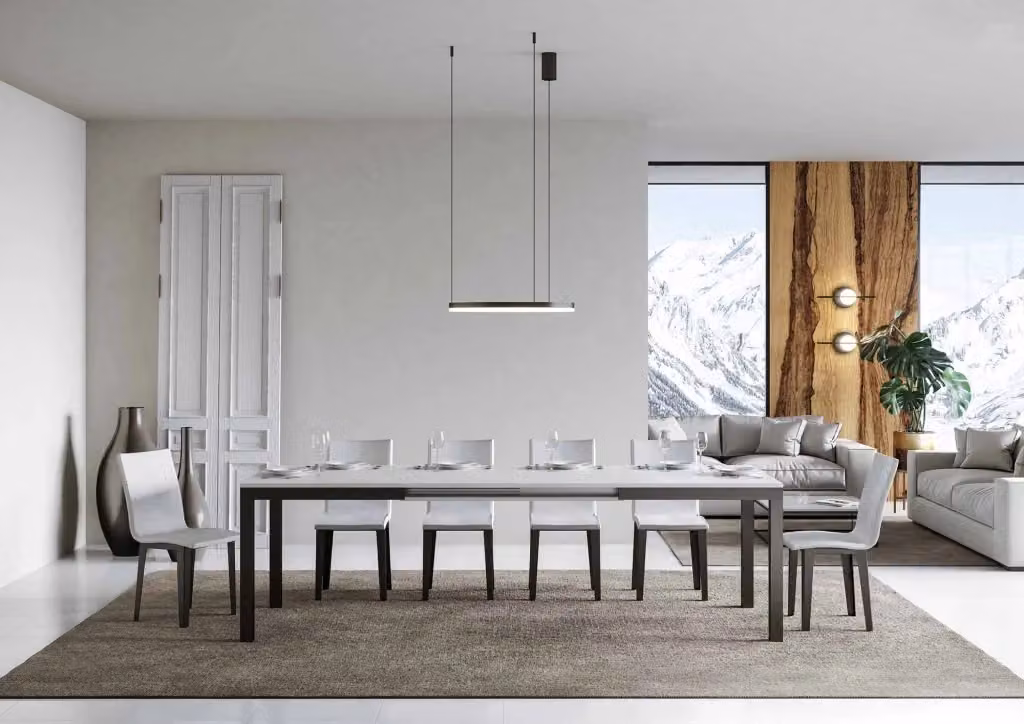 Tavolo allungabile Itamoby Every Evolution Bianco Frassino con telaio Antracite L/P: 160 x 90 cm, estensibile fino a 420 cm – 2