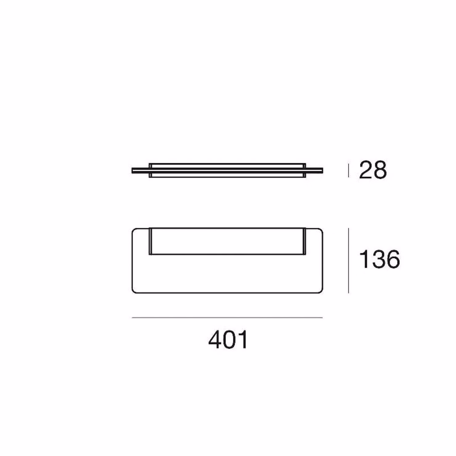 Linea Light Applique da parete a LED Skinny, Alluminio / Grigio / Zincato, Soggiorno / Sala da pranzo, Alluminio, Applique a LED