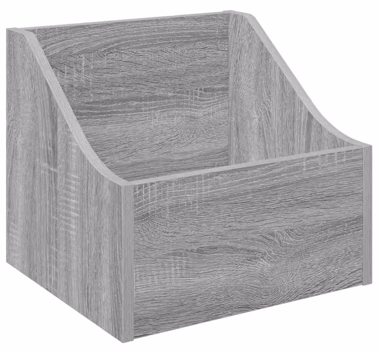 Scatola per dischi in vinile, colore Sonoma grigio, dimensioni 37 x 33 x 32 cm, realizzata in materiale composito di legno
