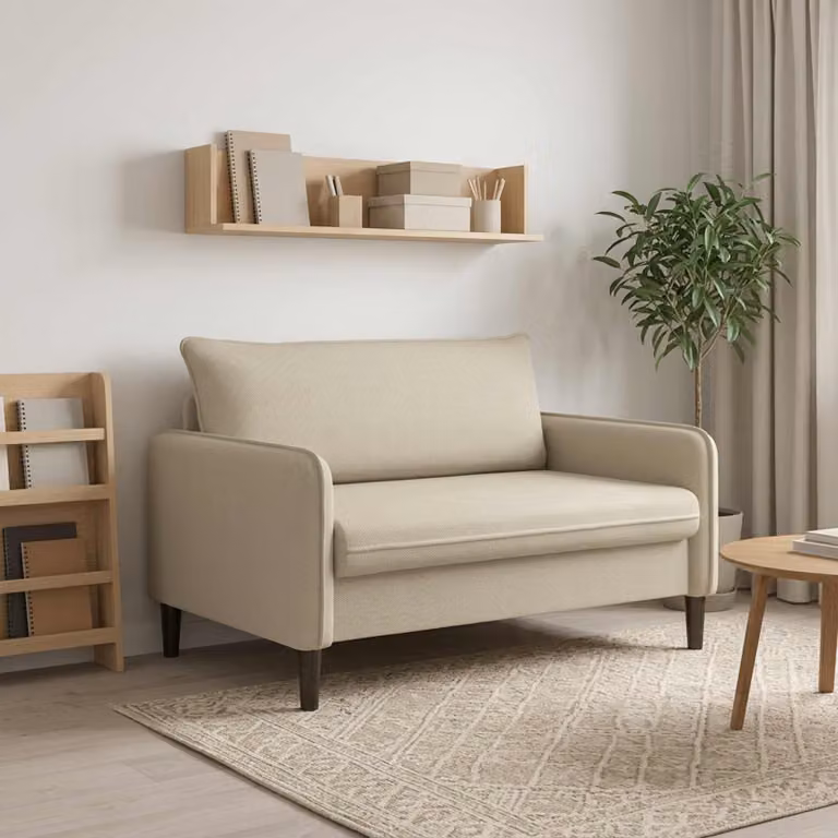 Poltrona XXL vidaXL in velluto beige con braccioli per soggiorno e camera da letto