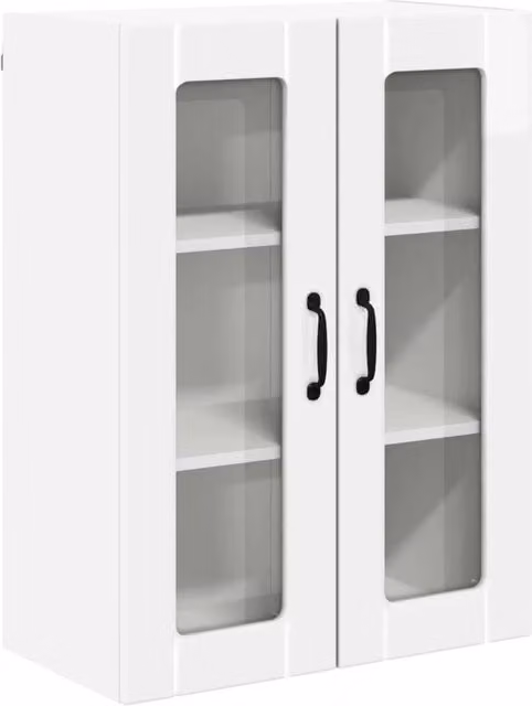 Pensile da cucina LUCCA Design In Bianco Lucido con ante in vetro L: 60 cm, P: 31 cm, H: 80 cm