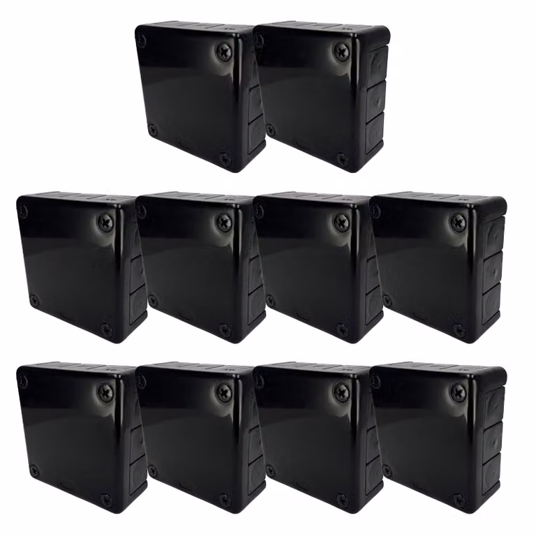 10x scatola per montaggio esterno 118x118x46 IP55 12 ingressi cavi con guarnizioni in gomma nero VP-51 EDO777932 EDO Technic