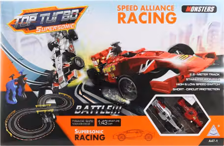 Binario per auto, figura otto 9 cm, adattatore