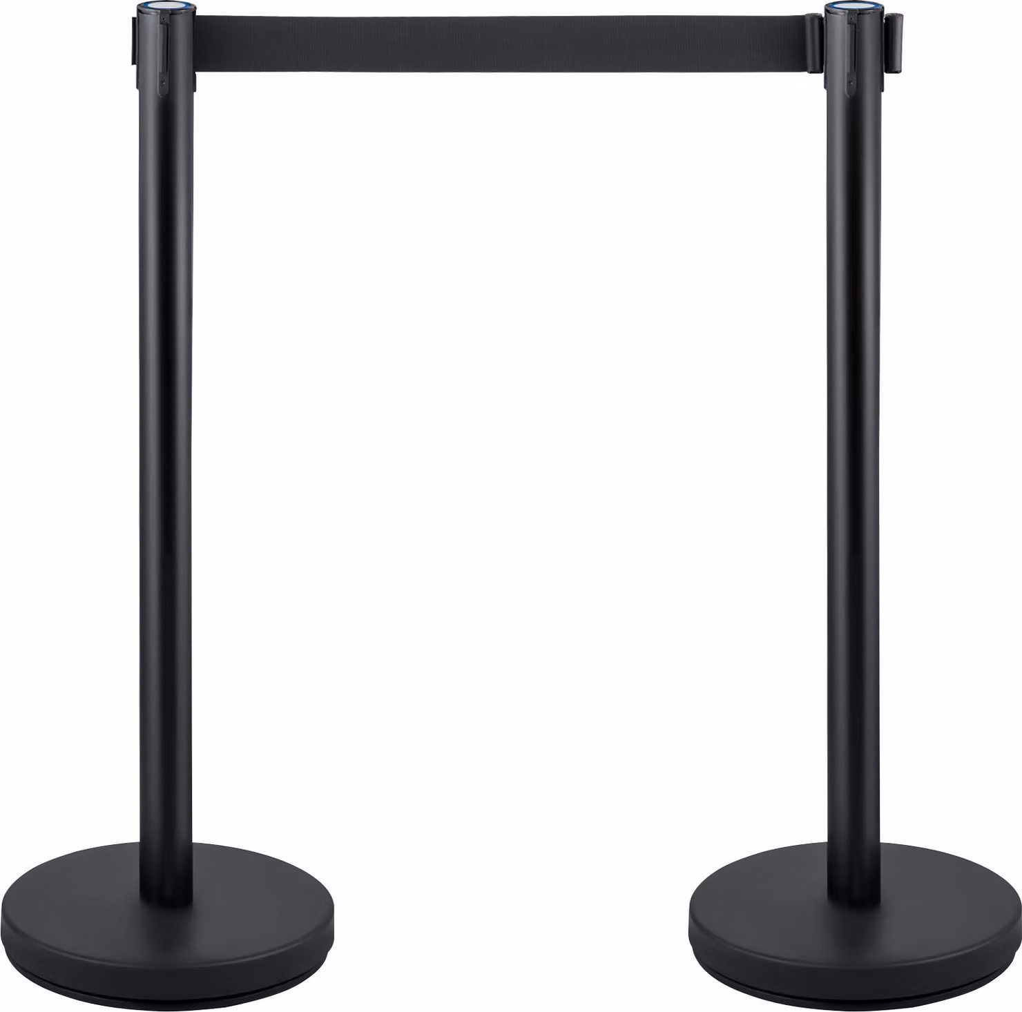 SucceBuy sistema di controllo della folla barriera posticcia set di 4 barriere nere retrattili lunghe 2 m con base in cemento e metallo