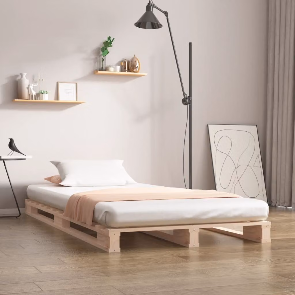 The Living Store Letto in pallet 100x200 cm in legno massiccio di pino