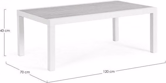Tavolino 120x70x43h cm Kledi Bianco